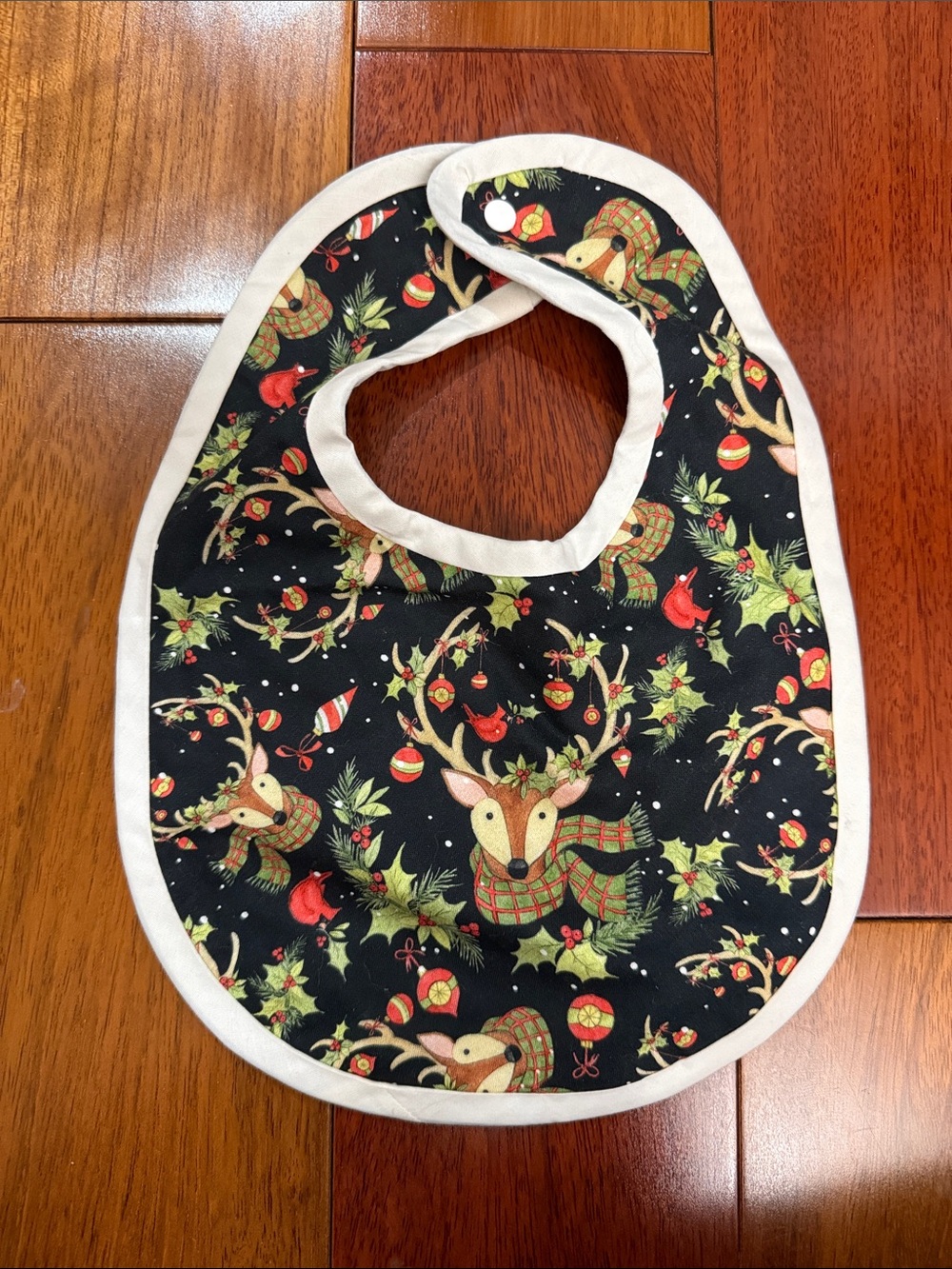 Holiday Reindeer Baby Drool Bib